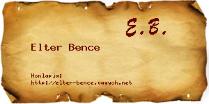 Elter Bence névjegykártya